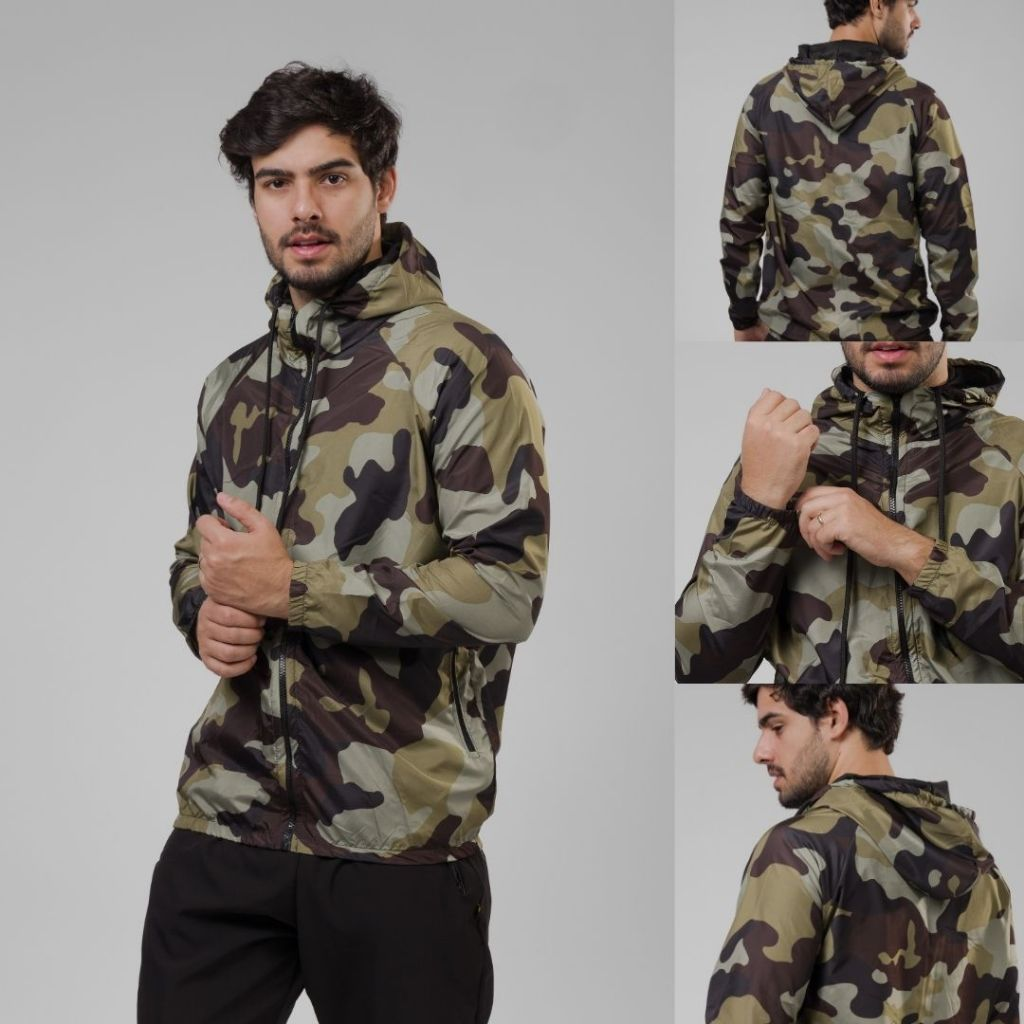 Jaqueta Corta Vento Masculina – Leve, Repelente à Água, FPU50 – Sportswear