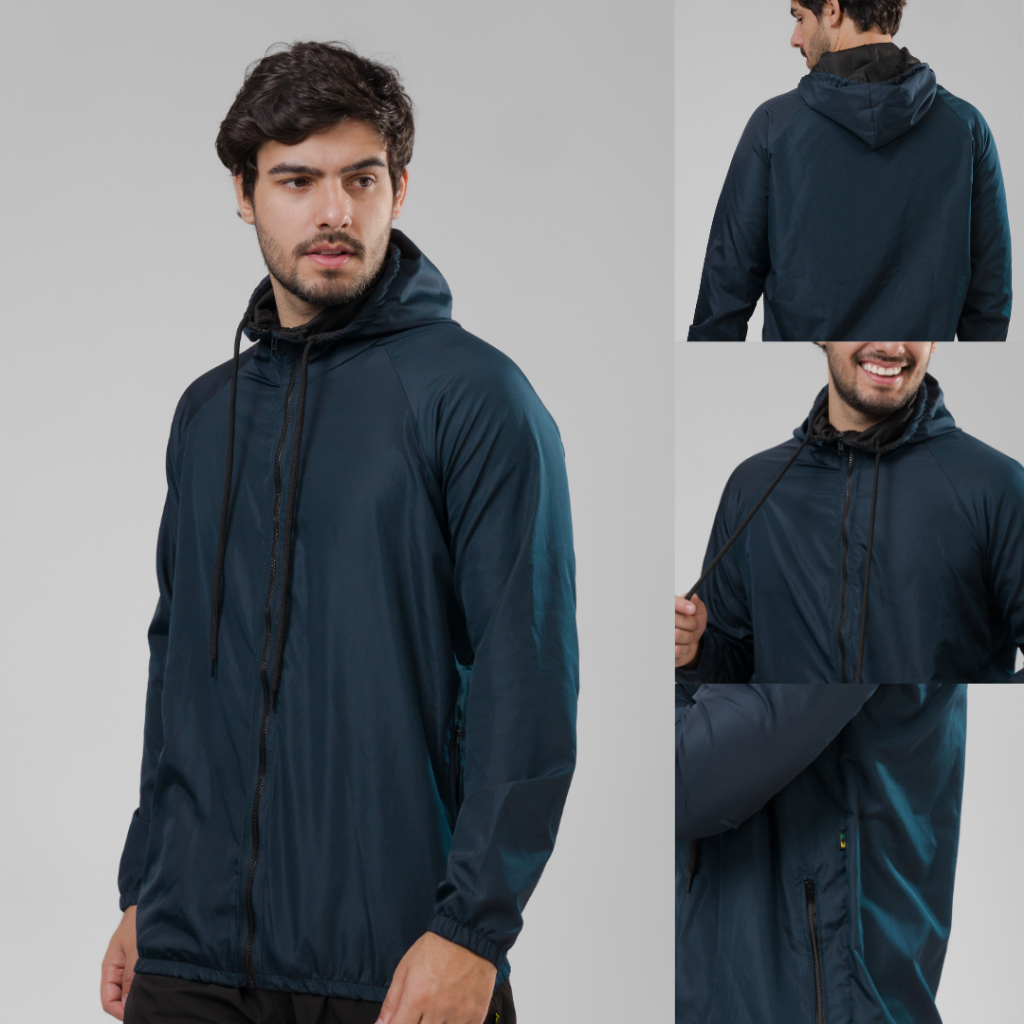 Jaqueta Corta Vento Masculina – Leve, Repelente à Água, FPU50 – Sportswear
