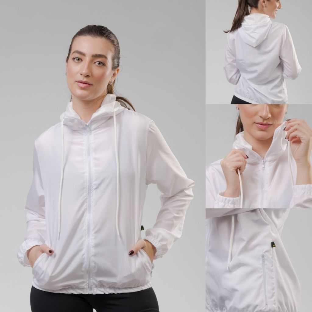 Jaqueta Corta Vento Feminina – Leve, Repelente à Água, FPU50 – Sportswear