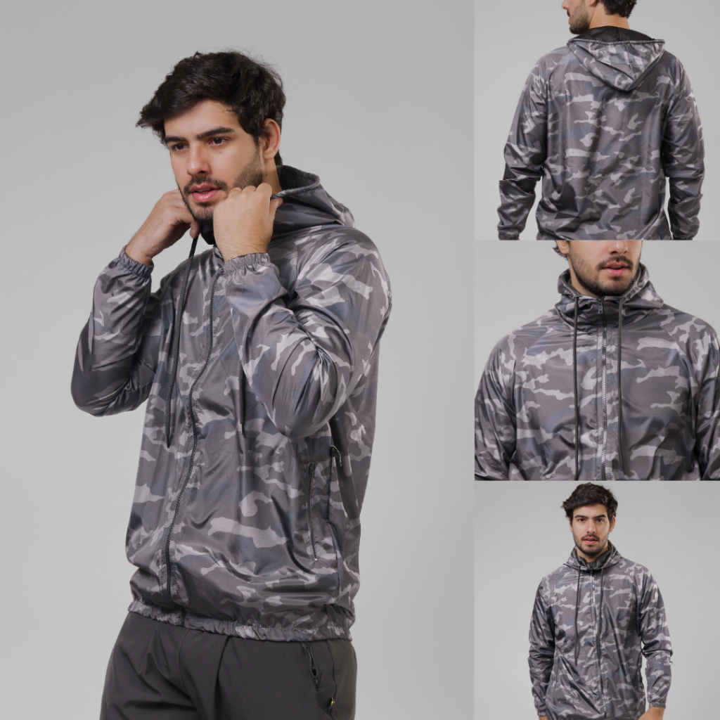Jaqueta Corta Vento Masculina – Leve, Repelente à Água, FPU50 – Sportswear