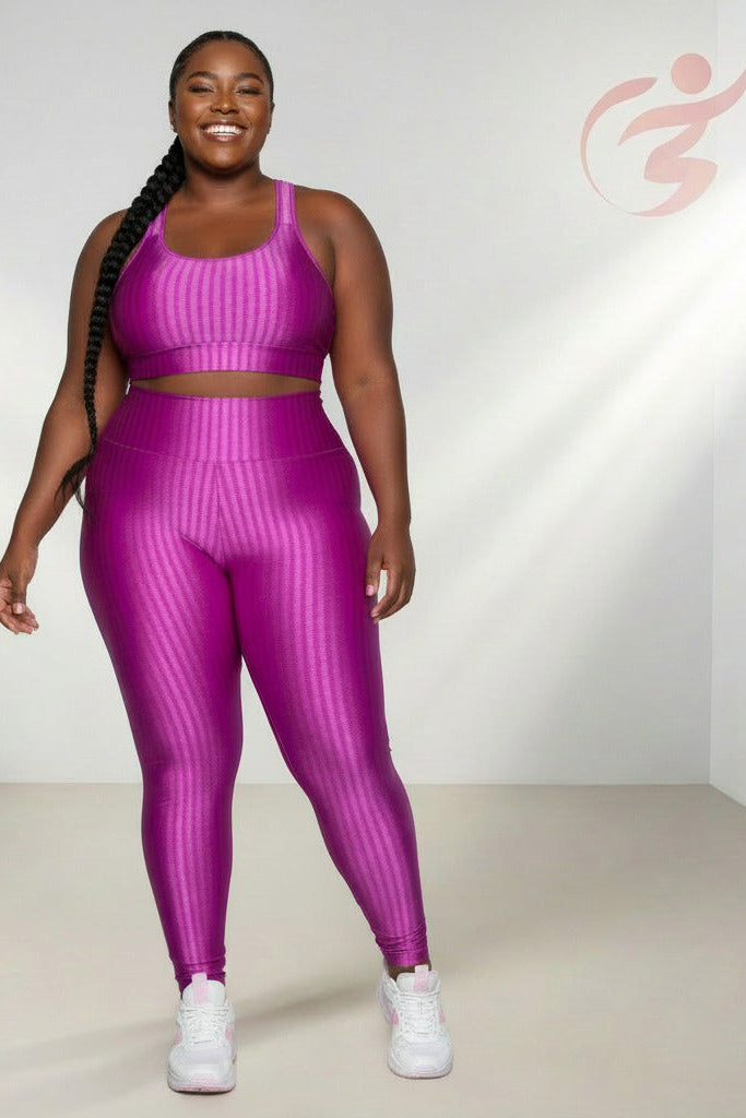 Conjunto Vibra Fitness Legging e Top em Poliamida (Plus Size)