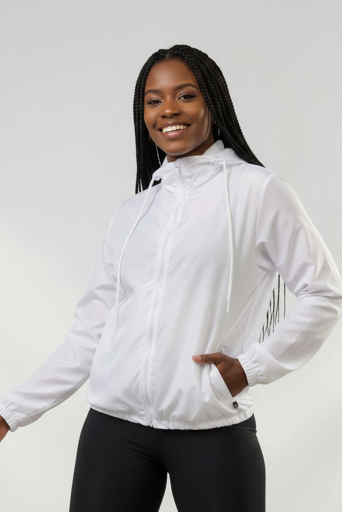 Jaqueta Corta Vento Feminina – Leve, Repelente à Água, FPU50 – Sportswear