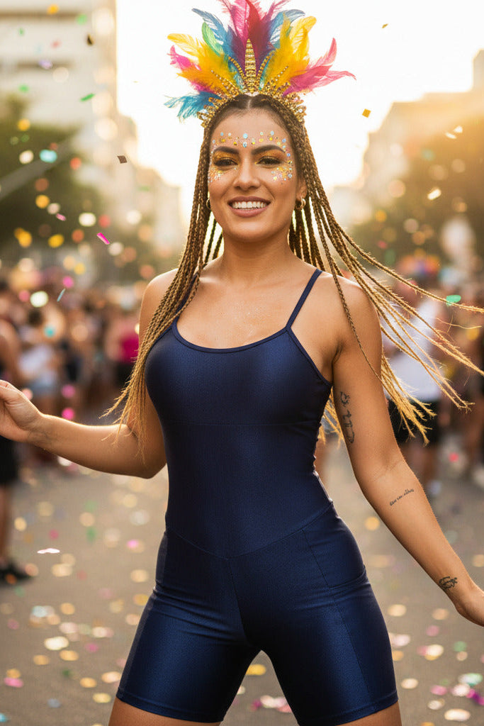 Macaquinho Fitness Poliamida Premium Canelado