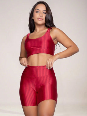 Conjunto Feminino Fitness Shorts e Top em Poliamida
