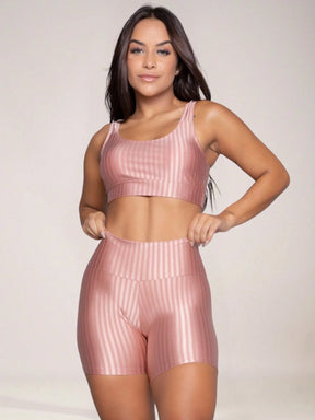 Conjunto Feminino Fitness Shorts e Top em Poliamida