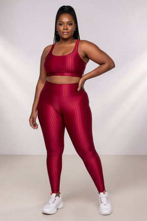 Conjunto Vibra Fitness Legging e Top em Poliamida (Plus Size)