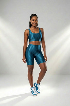 Bermuda Ciclista em Poliamida com Brilho