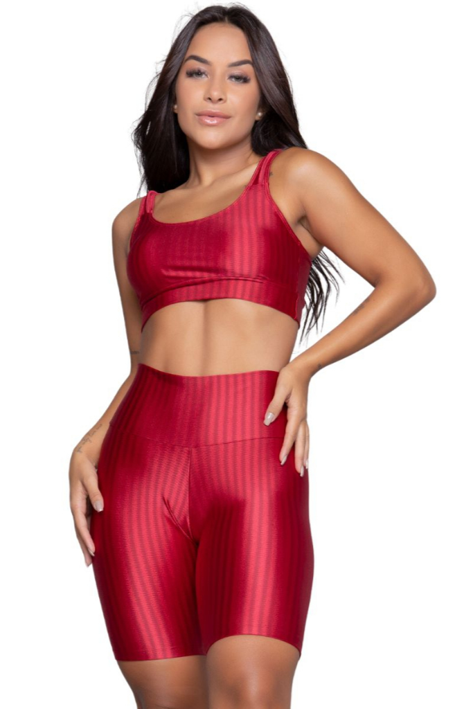 Conjunto Fitness Bermuda e Top em Poliamida