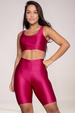 Conjunto Fitness Top Bojo Removível e Bermuda New Zig 3D Compressão