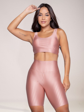 Conjunto Fitness Top Bojo Removível e Bermuda New Zig 3D Compressão