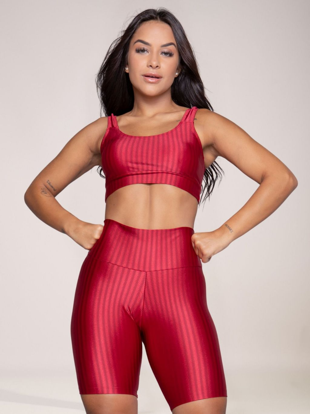 Conjunto Fitness Top Bojo Removível e Bermuda New Zig 3D Compressão
