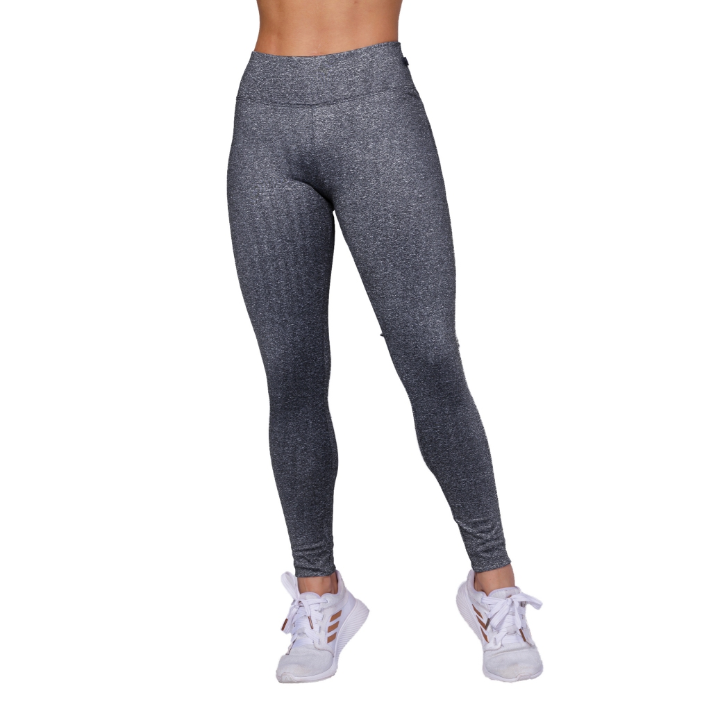 Calça Legging Fitness Poliamida Lisa com Cós Alto
