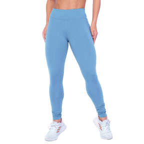 Calça Legging Fitness Poliamida Lisa com Cós Alto