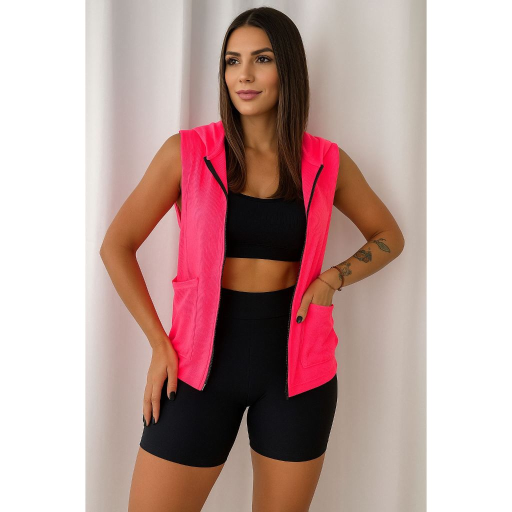 Colete Dry Fit para academia e ginastica com Touca