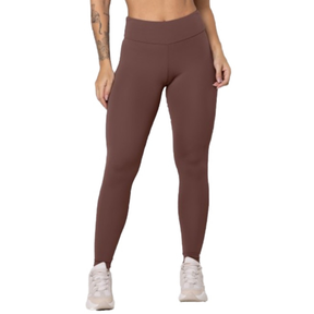 Calça Legging Fitness Poliamida Lisa com Cós Alto