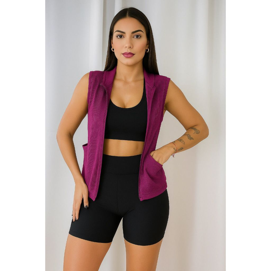 Colete Fitness com Touca - Dry Fit