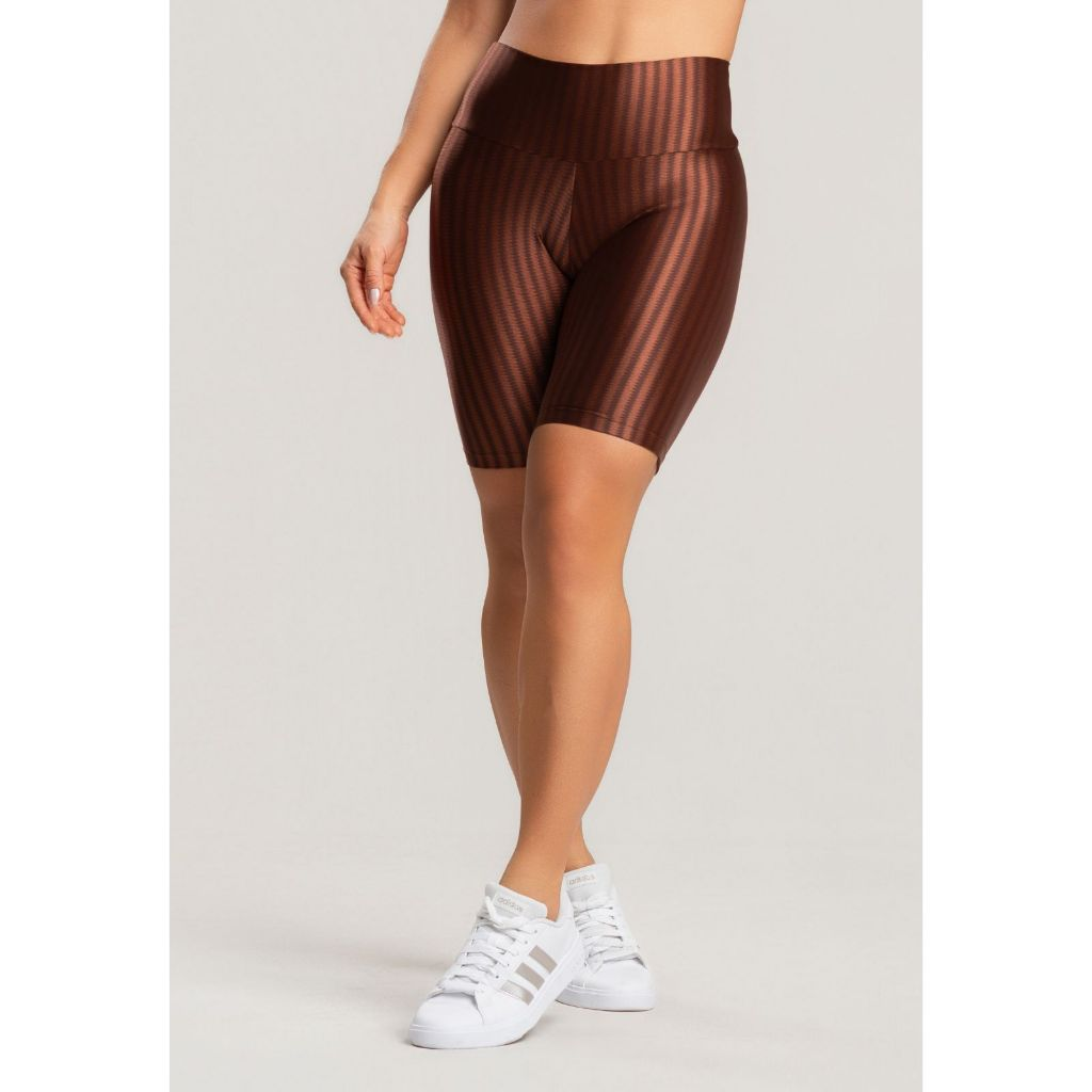 Bermuda Ciclista em Poliamida com Brilho