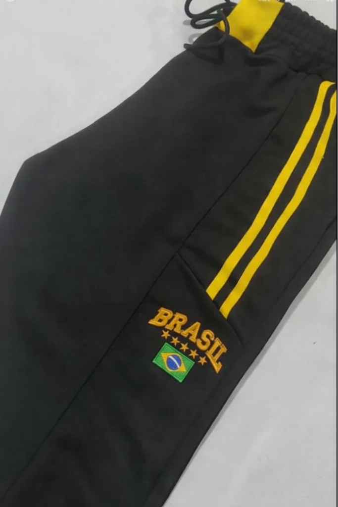 CALÇA JOGGER MOLETON LEVE BRASIL BORDADA
