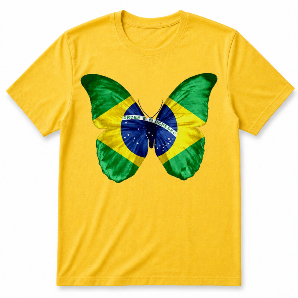 Camiseta Copa Brasil Borboleta - 100% Algodão