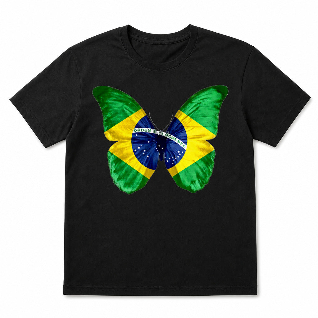 Camiseta Copa Brasil Borboleta - 100% Algodão
