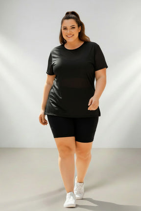 Camiseta Fitness Feminina Plus Size Tapa Bumbum