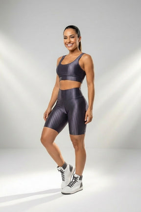 Bermuda Ciclista em Poliamida com Brilho