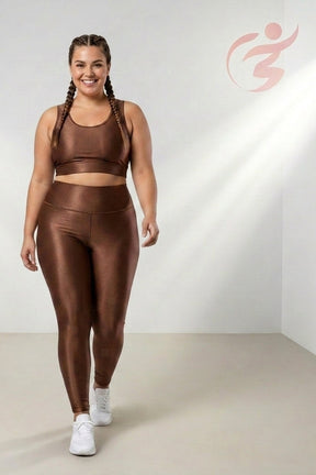 Conjunto Fitness Plus Size Canelado Premium – Top Alça Larga e Legging