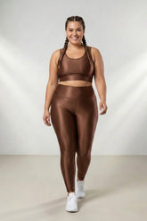 Conjunto Fitness Plus Size Canelado Premium – Top Alça Larga e Legging