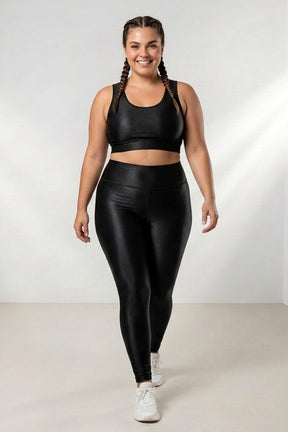 Conjunto Fitness Plus Size Canelado Premium – Top Alça Larga e Legging