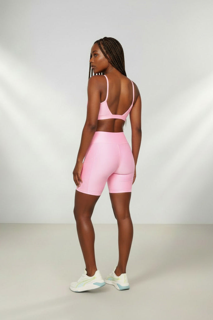 Conjunto Bermuda com Bolso e Top Poliamida Premium Canelado
