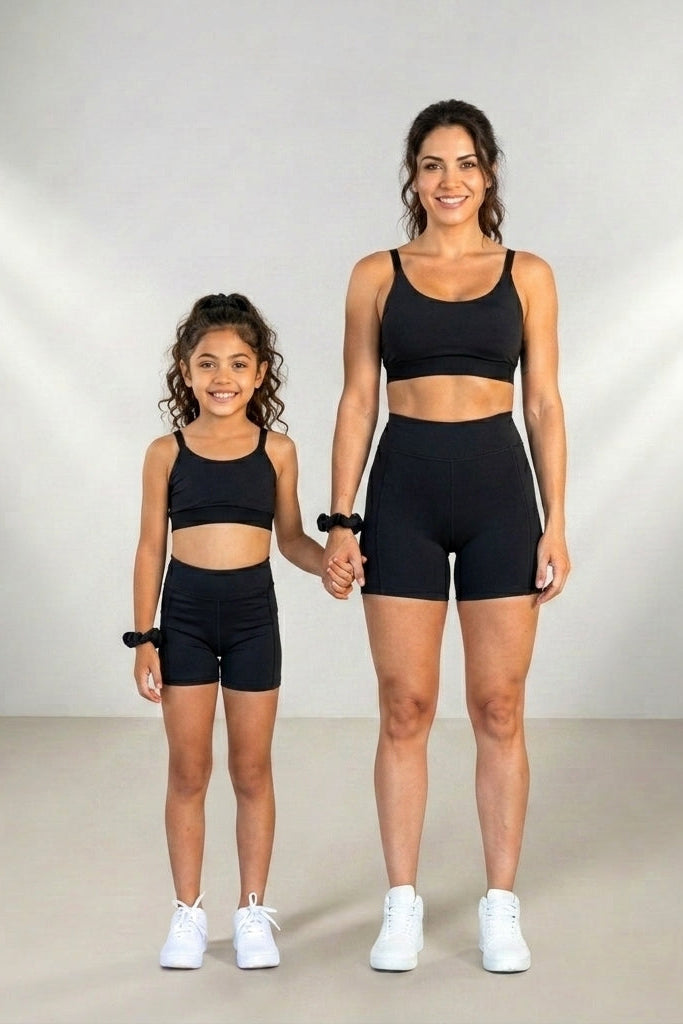 Conjunto Mãe e Filha Fitness - Top e Short -  Conexão, Estilo e Performance