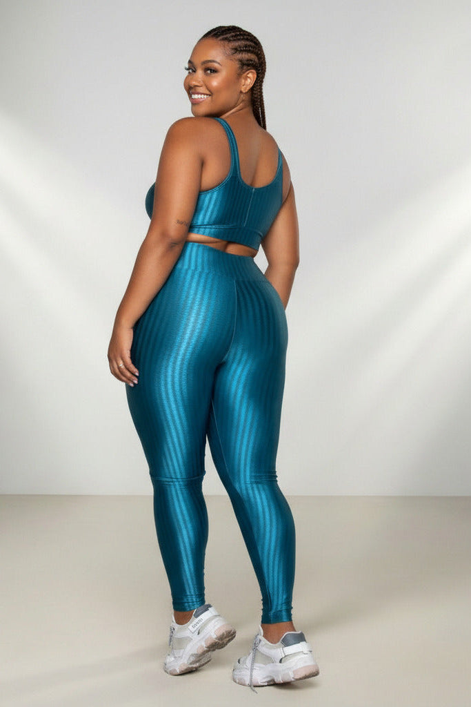 Conjunto Fitness Legging e Top em Poliamida (Plus Size)