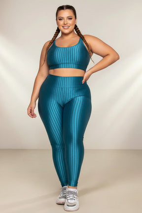 Conjunto Fitness Legging e Top em Poliamida (Plus Size)