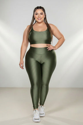Conjunto Fitness Legging e Top em Poliamida (Plus Size)