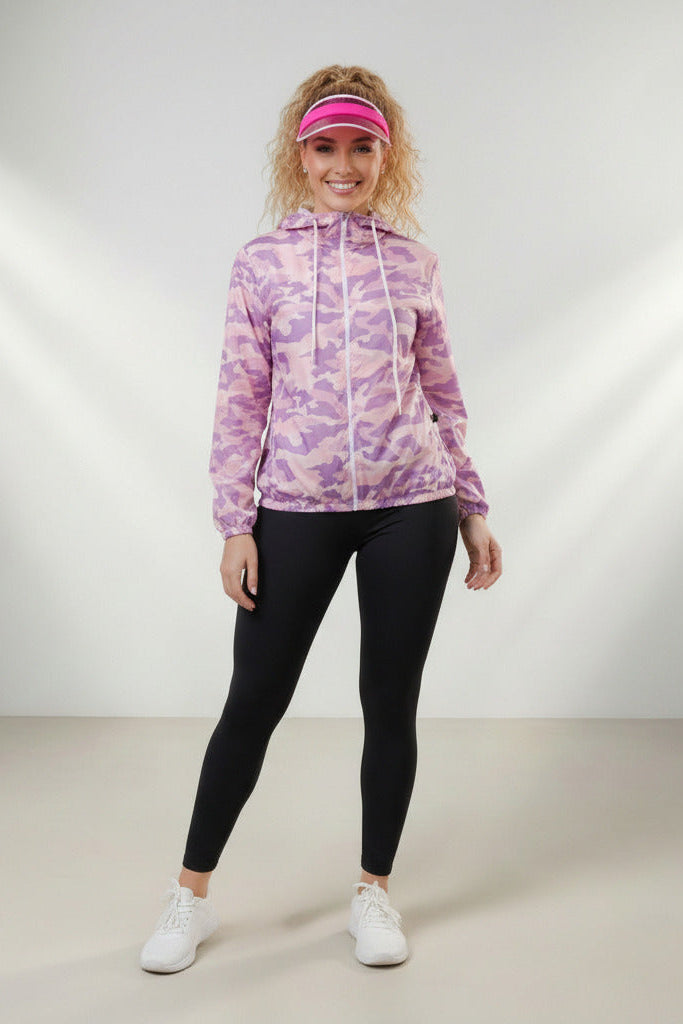 Jaqueta Corta Vento Feminina  – Leve, Repelente à Água, FPU50 – Sportswear