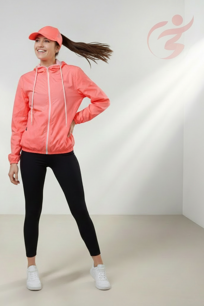 Jaqueta Corta Vento Feminina  – Leve, Repelente à Água, FPU50 – Sportswear