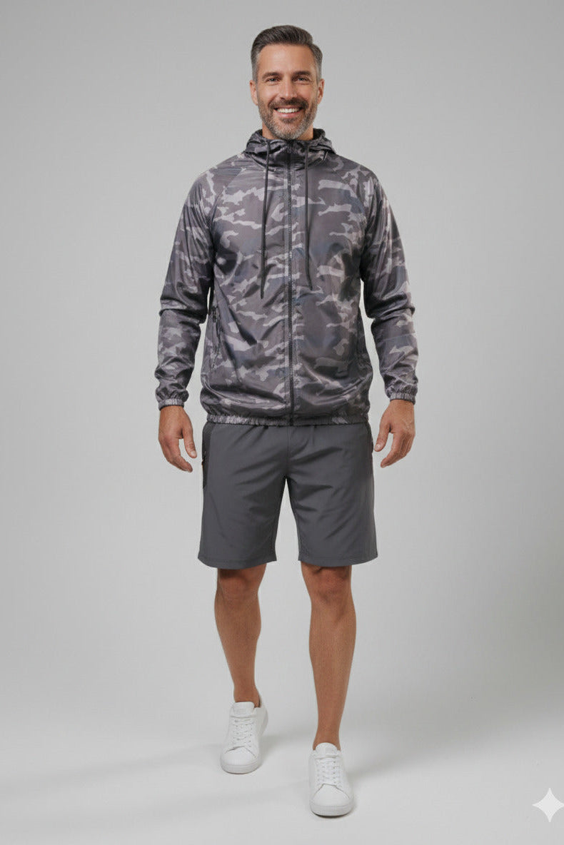 Jaqueta Corta Vento Masculina – Leve, Repelente à Água, FPU50 – Sportswear