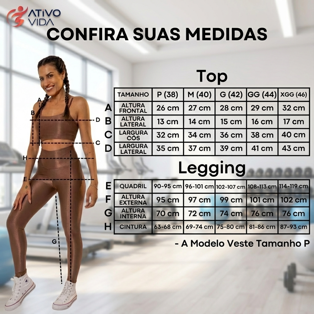 Conjunto Fitness Poliamida Premium Canelado