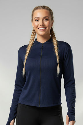 Jaqueta Feminina Esportiva com Zíper e Manga Longa