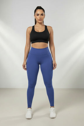 Calça Legging Fitness com Bolso Proteção UV50+ em Poliamida