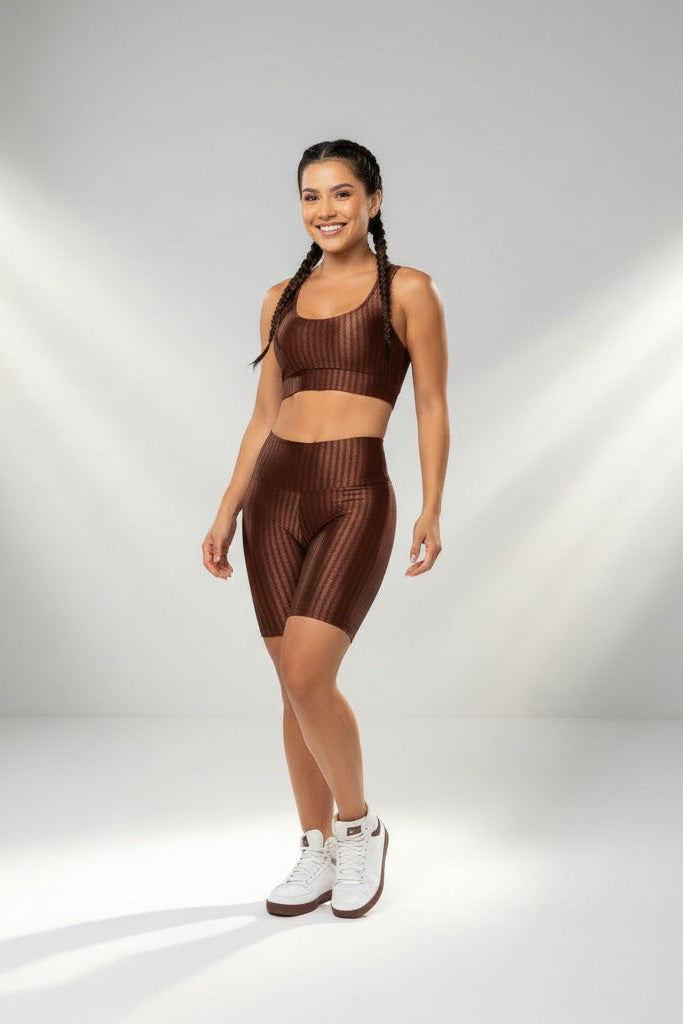 Conjunto Fitness Bermuda e Top em Poliamida