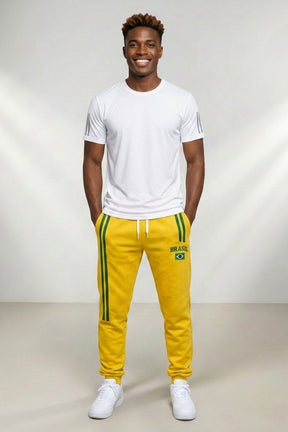 CALÇA MASCULINA MOLETON BRASIL BORDADA