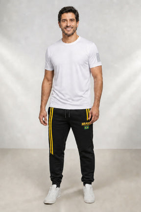 CALÇA MASCULINA MOLETON BRASIL BORDADA