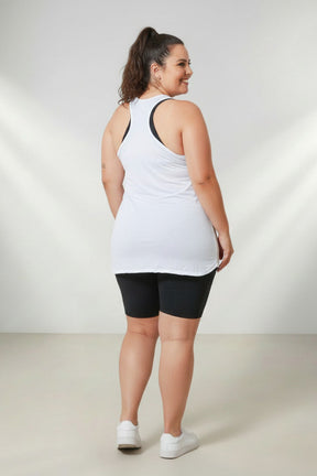 Regata Fitness Feminina Plus Size Dry Fit (Tapa Bumbum)