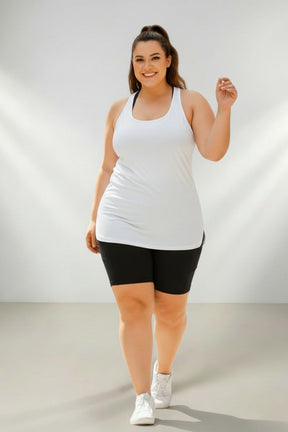 Regata Fitness Feminina Plus Size Dry Fit (Tapa Bumbum)