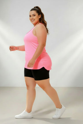Regata Fitness Feminina Plus Size Dry Fit (Tapa Bumbum)
