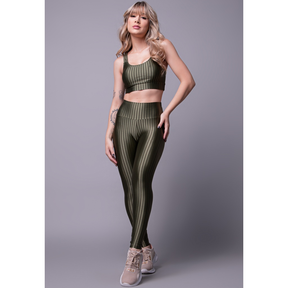 Conjunto Fitness Top Bojo Removível e Calça New Zig 3D Alta Compressão