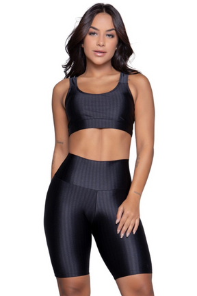 Conjunto Fitness Bermuda e Top em Poliamida