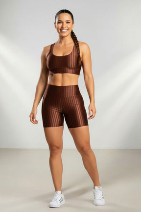 Conjunto Fitness Feminino Shorts e Top em Poliamida