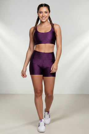 Conjunto Fitness Feminino Shorts e Top em Poliamida